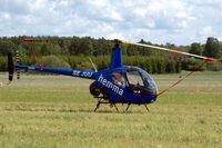 SE-JUU @ ESOW - Robinson R22 operated by East Air of Bromma on Västerås Hässlö airport, Sweden