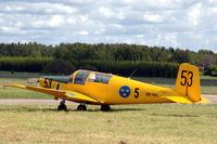 SE-IGL @ ESOW - Saab Safir parked at Västerås Hässlö airport, Sweden.