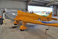 G-AKPF @ EGBG - 1941 Miles Aircraft Ltd MILES M14A HAWK TRAINER 3, c/n: 2228 hangared at Leicester - by Terry Fletcher