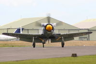 G-RNHF @ EGBP - Royal Navy Historic Flight Sea Fury displaying at the Cotswold Airshow 2011 - by Chris Hall
