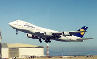 D-ABZH @ SFO - Taking off in August 1995. - by Bill Larkins