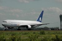 PH-AHQ @ EHAM - Boeing 767-300 of HollandExel taking off from Schiphol airport. - by Henk van Capelle