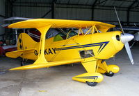 G-OKAY @ EGSL - in the main hangar at Andrewsfield - by Chris Hall
