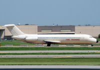 N96DN @ KMSP - This poor aircraft, a former Northwest bird, has been grounded since being struck by a fuel truck in 2005.  She is now for fire training. - by Daniel L. Berek