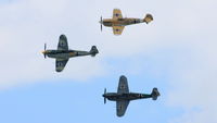 D-FMVS @ EGSU - D-FMVS with G-BWUE and G-AWHE in an historic flypast at another excellent Flying Legends Air Show (July 2011) - by Eric.Fishwick