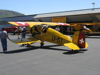 N133JU @ SZP - 1936 Bucker BU.133C JUNGMEISTER, Siemens-Halske SH 14 A-4 seven cylinder 160 Hp radial, Historic FIRST PRODUCTION JUNGMEISTER! hand propping to start engine - by Doug Robertson