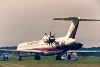 N980DC @ FAB - MD-81 Demo at Farnborough Air Show  September 1988 - by Henk Geerlings