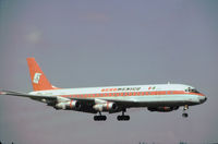 XA-DOE @ MIA - DC-8-51 of Aeromexico on final approach to Miami International in November 1979. - by Peter Nicholson