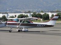 N95AV @ POC - Tied down and parked in transient parking - by Helicopterfriend