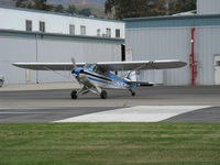 N2573J @ SZP - 1979 Piper PA-18-150 SUPER CUB, Lycoming O-320 150 Hp, taking the active - by Doug Robertson