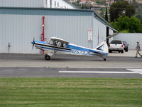 N2573J @ SZP - 1979 Piper PA-18-150 SUPER CUB, Lycoming O-320 150 Hp, taxi to Rwy 04 - by Doug Robertson