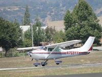 N759YX @ POC - Lifting off runway 26L, notice left main wheel came up first, strong cross wind - by Helicopterfriend