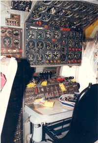 VH-EAG @ E37 - Flight Engineer's station.

 Flight Engineer's station ;  ex  54-0157

Pima Aviation Museum. Restoration project into flying conditions by members of HARS Australia - by Henk Geerlings