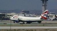 G-BNLM @ KLAX - British Airways holding short RWY 25R - by cx880jon