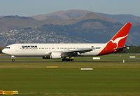 VH-OGD @ NZCH - arriving as QF45 from SYD - by Bill Mallinson