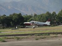 N44363 @ POC - After watching this Piper park at Maniac Mike's Cafe at Cable, I was surprised to see her lifting off from runway 26L - by Helicopterfriend