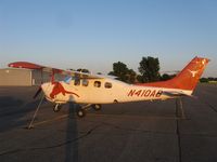 N410AB @ KAXN - Cessna P210N Centurion on the line. - by Kreg Anderson
