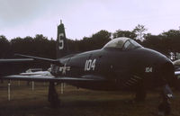 120351 @ NPA - FJ-1 Fury of Fighter Squadron VF-51 as displayed at the Pensacola Naval Air Museum in November 1979. - by Peter Nicholson