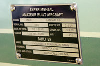 CP-AD005 @ OSH - Data plate from Bolivian registered Lancair Super ES at 2011 Oshkosh - by Terry Fletcher