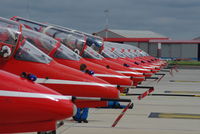 XX177 @ EGSH - Line up of the Red Arrows, - by Graham Reeve