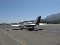 N401CF @ SZP - 1967 Cessna 401, two Continental TSIO-520 Turbocharged 300 Hp each, taxi after landing - by Doug Robertson