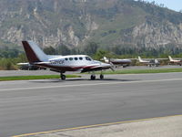 N401CF @ SZP - 1967 Cessna 401, two Continental TSIO-520 Turbocharged 300 Hp each, landing roll Rwy 22 - by Doug Robertson