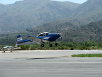 N8667H @ SZP - 1947 North American NAVION, Continental IO-520 285 Hp upgrade, takeoff climb Rwy 22. Young Eagles Flight. - by Doug Robertson