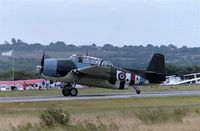 N6827C @ EGFH - General Motors built Avenger representing an Avenger 11 of 855 NAS coded (5)BA. Displayed at the Swansea Airport Airshow in 1989. - by Roger Winser