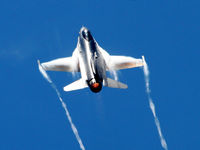 90-0725 - This is how the Viper East demo team pilot entered the show from behind the crowd then pulled straight up into the vertical.  I was ready and shot this photo. - by Gregg Stansbery