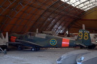 SE-KVD @ ENNO - Swedish registered Saab Safir in a hangar at Notodden airfield, Norway.