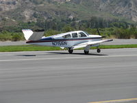 N7156N @ SZP - 1968 Beech V35A BONANZA, Continental IO-520-B 285 Hp, landing roll Rwy 22 - by Doug Robertson
