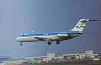PH-DNH @ LHR - DC-9-32 named Cityof Zurich of KLM Royal Dutch Airlines landing on Runway 27L at Heathrow in November 1974. - by Peter Nicholson
