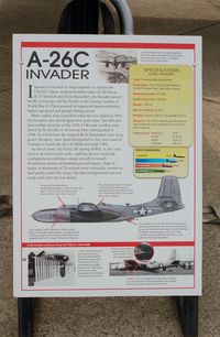 N3428G @ DOV - Information Plaque for the 1944 Douglas A-26C Invader at the Air Mobility Command Museum, Dover AFB, DE - by scotch-canadian