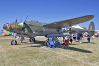 N79123 @ OSH - 1945 Lockheed P-38L-5, c/n: 422-8235 at 2011 Oshkosh - by Terry Fletcher