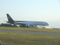 N406UP @ KMHT - on roll out on runway 35 - by John Newall