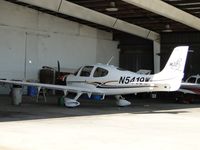 N5419W @ CCB - Engine cowling off and parked in Foothill Sales & Service bay - by Helicopterfriend