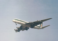 I-DIWI @ LHR - DC-8-43 named Giovanni da Verrazzano of Alitalia on final approach to Heathrow in September 1975. - by Peter Nicholson