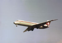 HB-IDX @ LHR - Swissair DC-9-41 on final approach to Heathrow in September 1975. - by Peter Nicholson