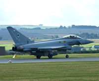 ZJ923 @ EGQL - 11sqn Typhoon landing at Leuchars airshow 2010 after its display with Tornado F.3 ZE734 & Spitfire MK356 - by Mike stanners