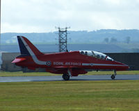 XX179 @ EGPH - Red arrows Hawk T.1 arrives at Leuchars airshow leaving a trail of water spray behind it - by Mike stanners