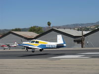 N5926Q @ SZP - 1965 Mooney M20E SUPER 21, Lycoming IO-360-A1A 200 Hp, landing Rwy 22 - by Doug Robertson