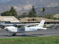 N759KJ @ SZP - 1977 Cessna 182Q SKYLANE, Continental O-470-U 230 Hp, landing roll Rwy 22 - by Doug Robertson