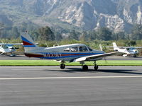 N4318Y @ SZP - 1983 Piper PA-28-161 WARRIOR II, Lycoming O-320-D3G 160 Hp, landing roll Rwy 22 - by Doug Robertson