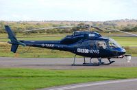 G-TAKE @ EGFH - Arena Aviation's Ecureuil II used by BBC News. - by Roger Winser