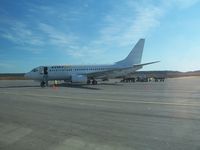 C-GDEJ @ CYEV - ENERJET 737 C-GDEJ on the tarmack prior to boarding at Inuvik, NT, 2011 September 14 for the return to Yellowknife, NT