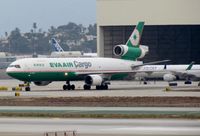 B-16110 @ KLAX - EVA Air Cargo MD-11 taxiing to cargo ramp