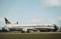 N724DA @ MIA - Lockheed TriStar of Delta Air Lines preparing for take-off at Miami in November 1979. - by Peter Nicholson