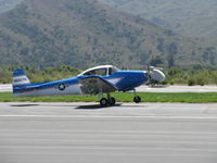 N8667H @ SZP - 1947 North American NAVION, Continental IO-520 285 Hp upgrade, Young Eagles Flight landing Rwy 22 - by Doug Robertson