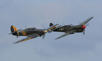 G-KITT @ EGTH - 45. Kittyhawk and Sea Hurricane at the glorious Shuttleworth Uncovered Air Display, September 2011