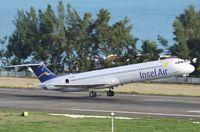 PJ-MDE @ TNCM - Insel air departing TNCM runway 28 - by Daniel Jef